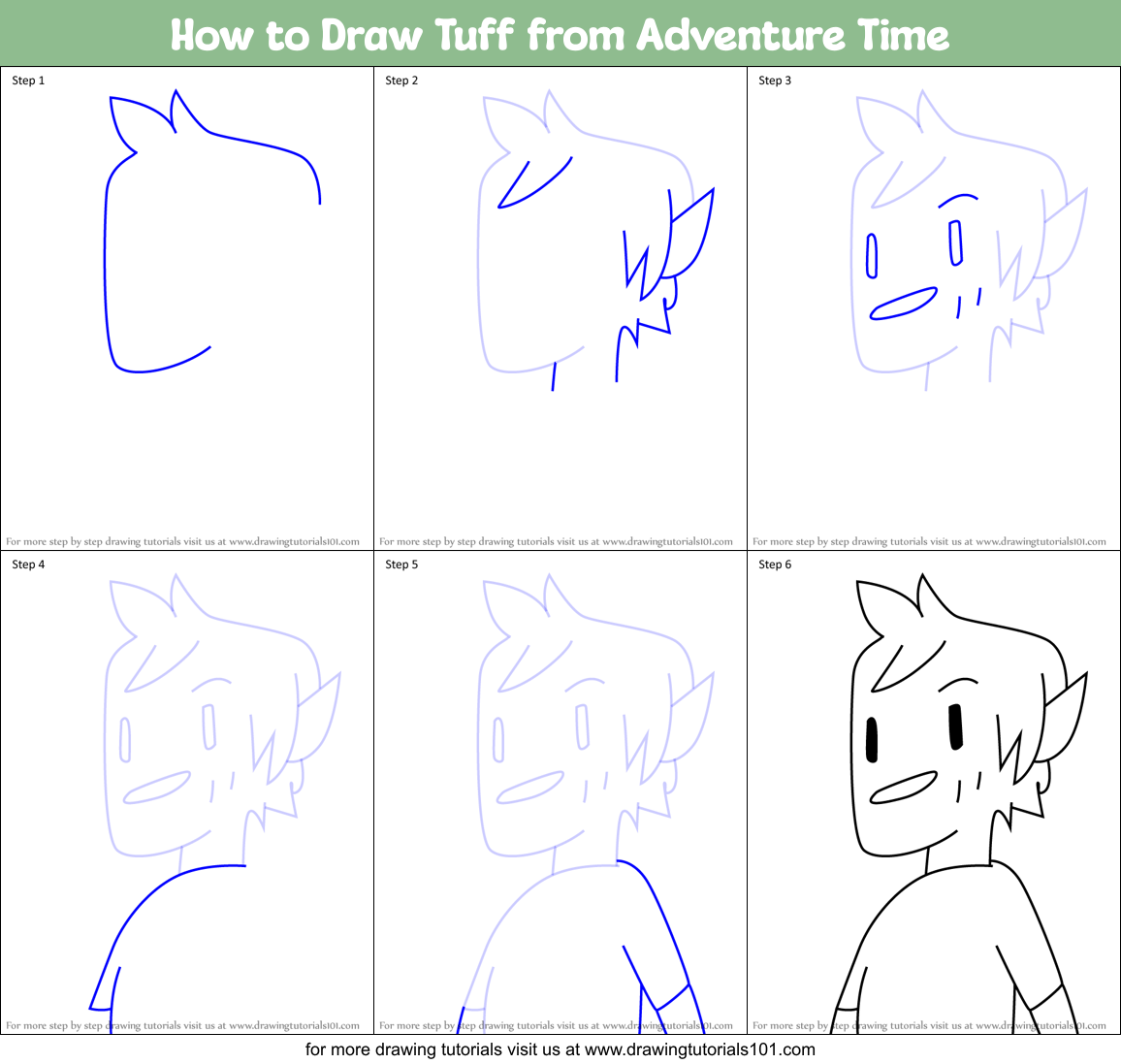 How to Draw Tuff from Adventure Time Printable Step by Step