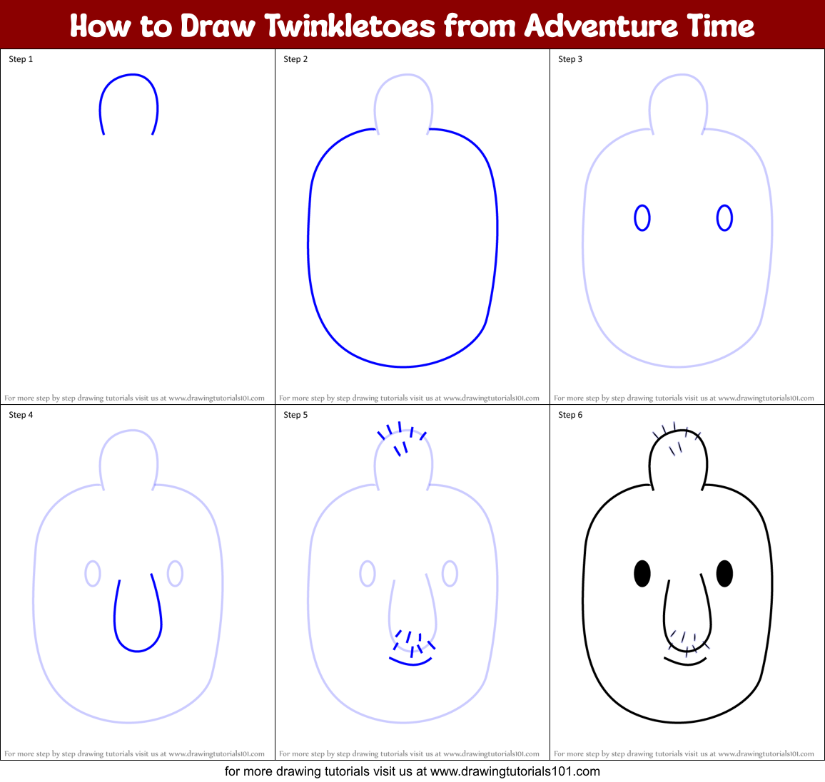 How to Draw Twinkletoes from Adventure Time Printable Step by Step