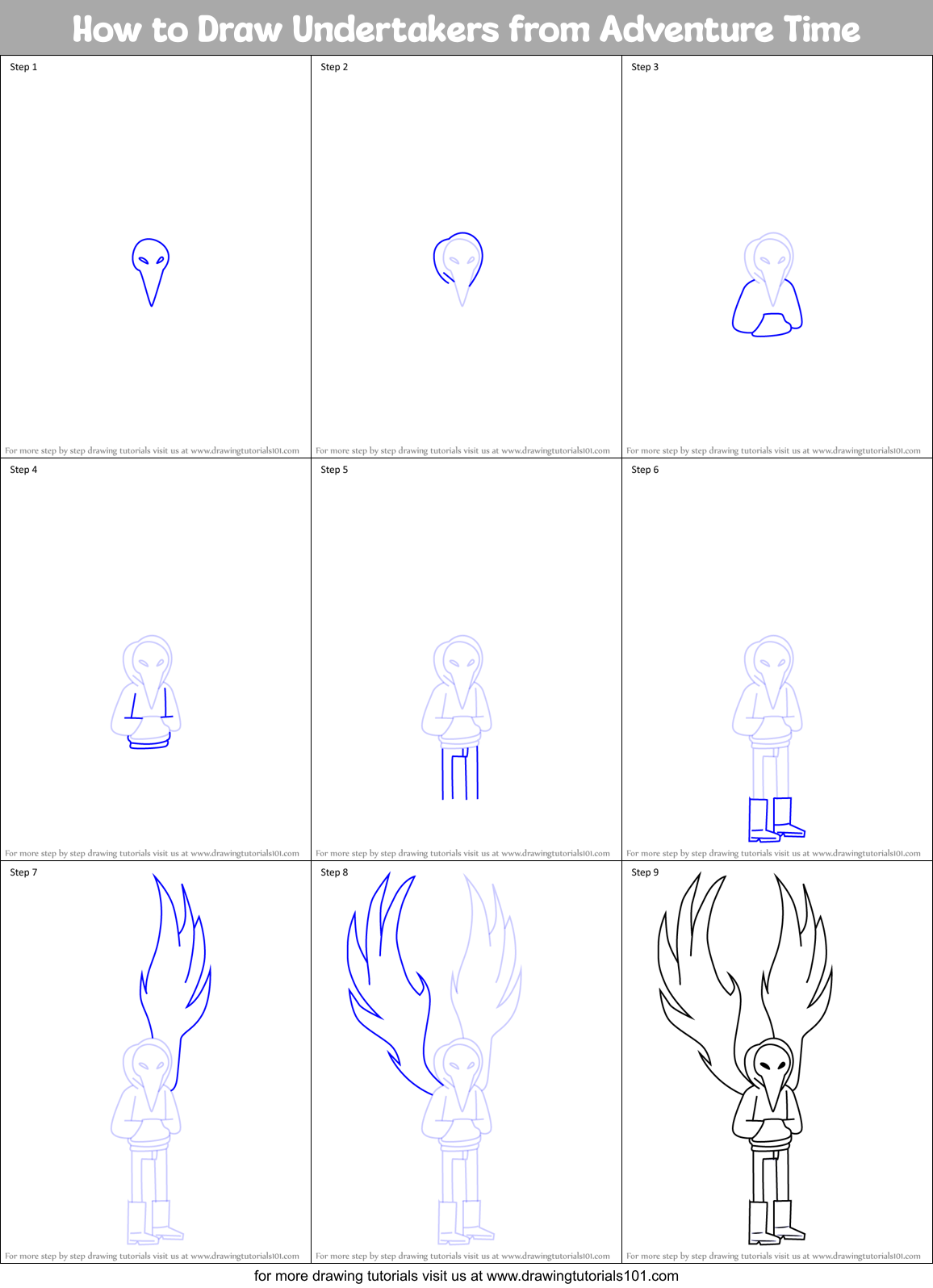 How to Draw Undertakers from Adventure Time Printable Step by Step