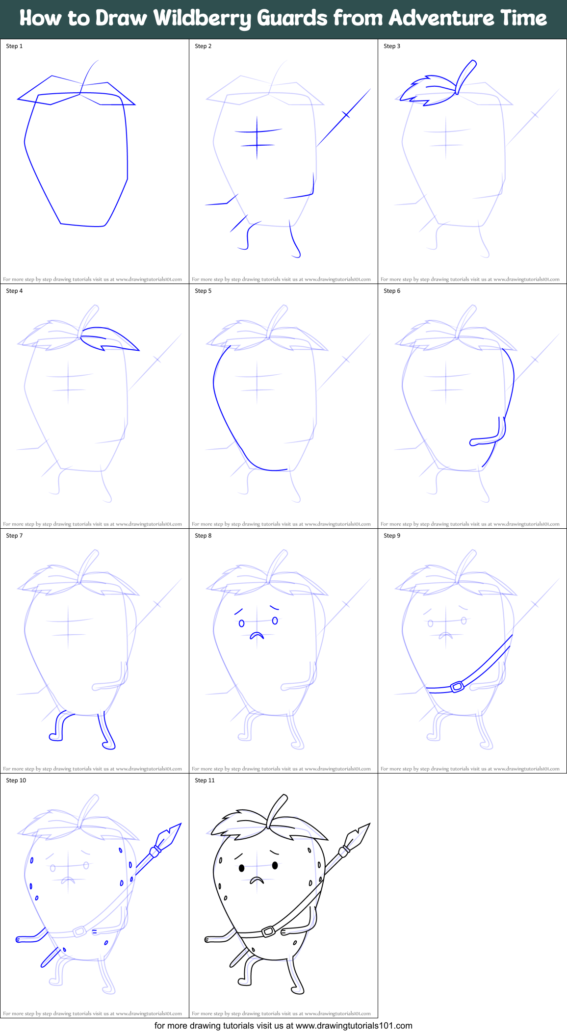 How to Draw Wildberry Guards from Adventure Time Printable Step by Step