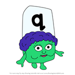 How to Draw Q from Alphablocks
