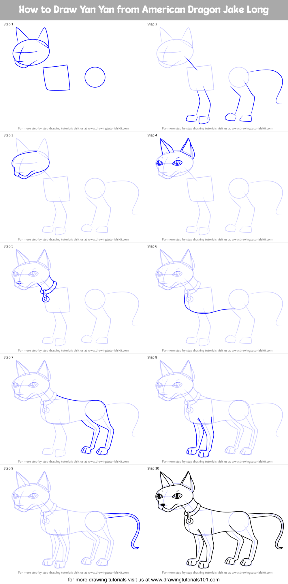 How to Draw Yan Yan from American Dragon Jake Long Printable Step by Step