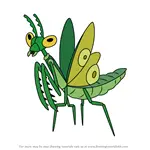 How to Draw Green Mantis from Amphibia