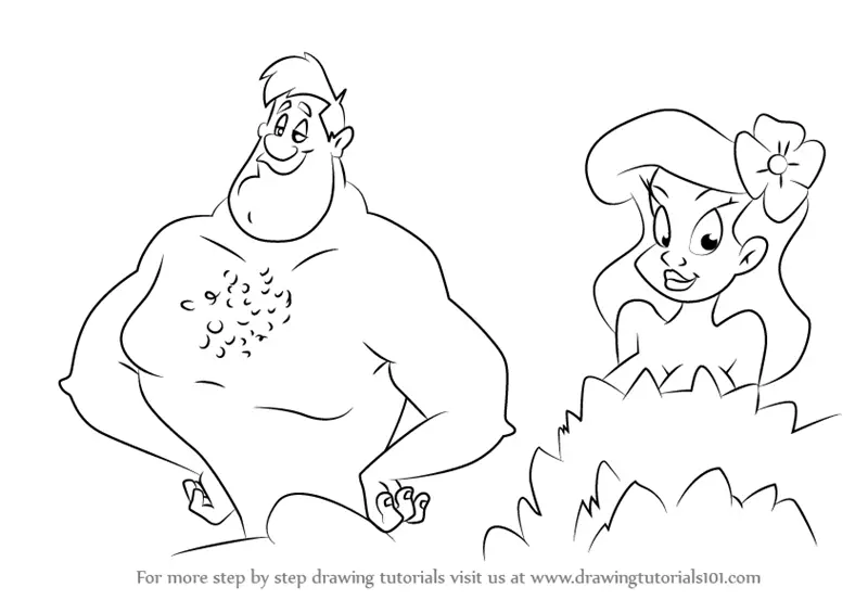 Learn How to Draw Adam and Eve from Animaniacs (Animaniacs) Step by Step :  Drawing Tutorials