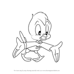 How to Draw Little Blue Bird from Animaniacs