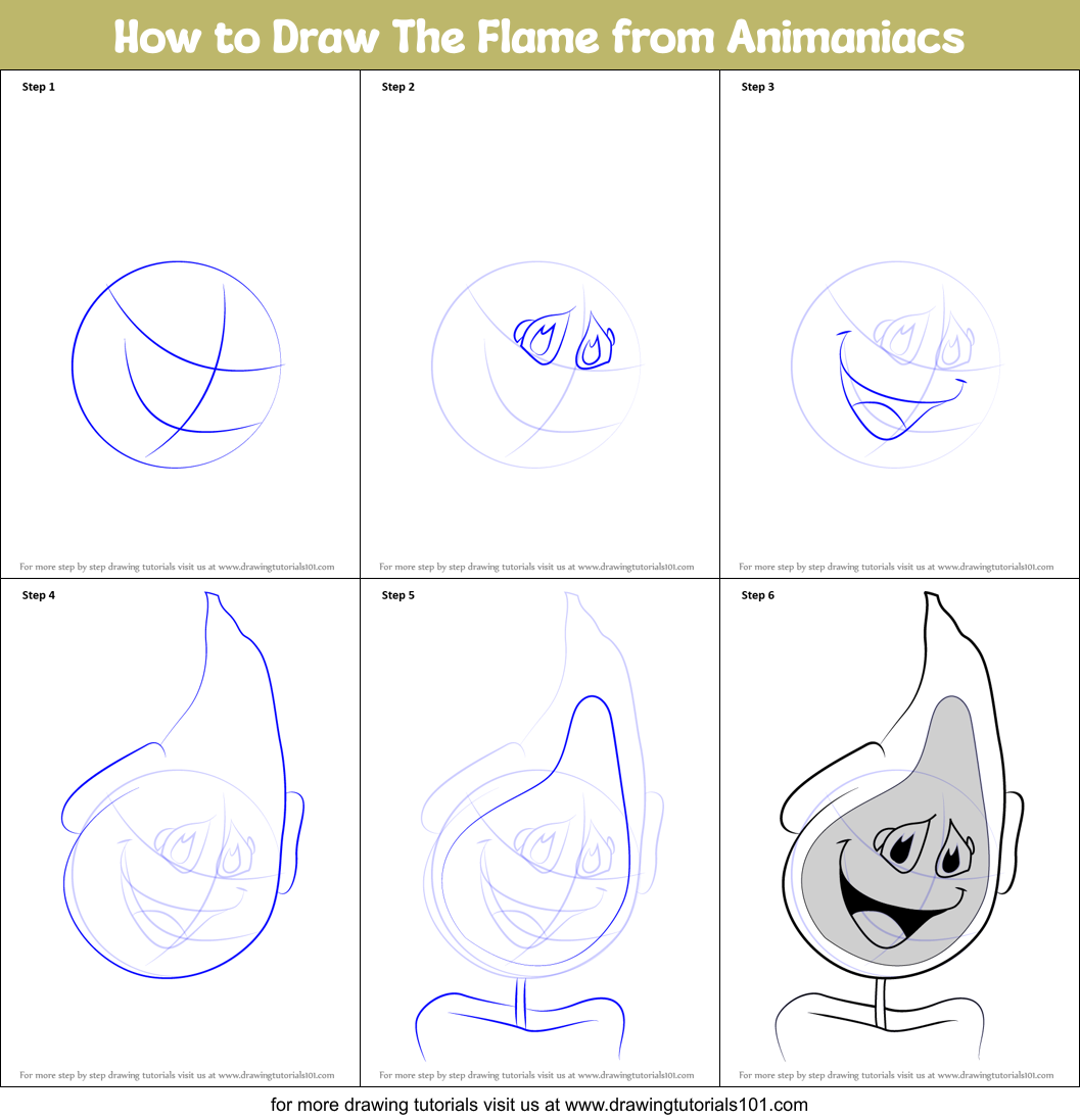 How to Draw The Flame from Animaniacs Printable Step by Step