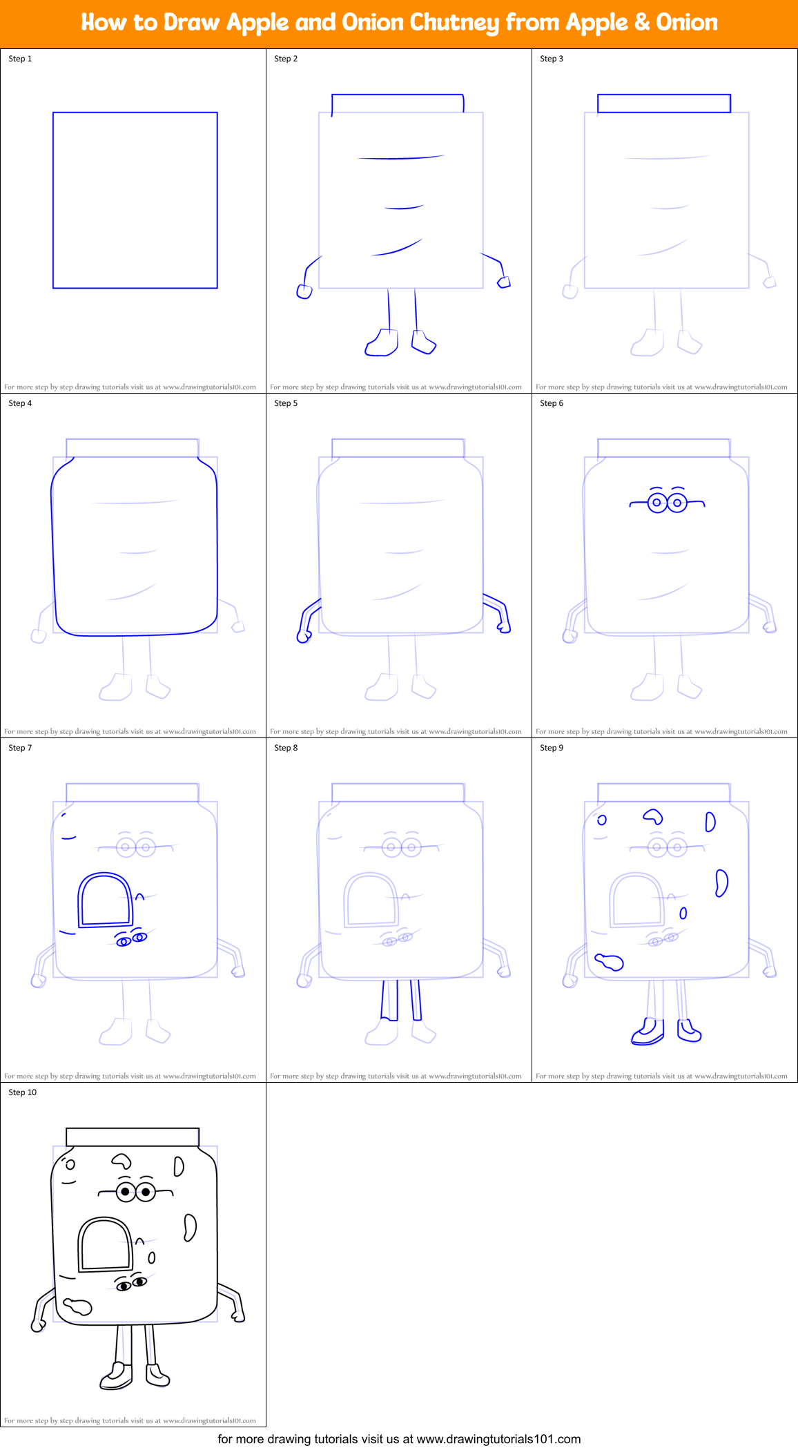 How to Draw Apple and Onion Chutney from Apple & Onion Printable Step by Step