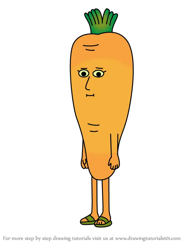 Learn How to Draw Carrot from Apple & Onion (Apple & Onion) Step by Step :  Drawing Tutorials