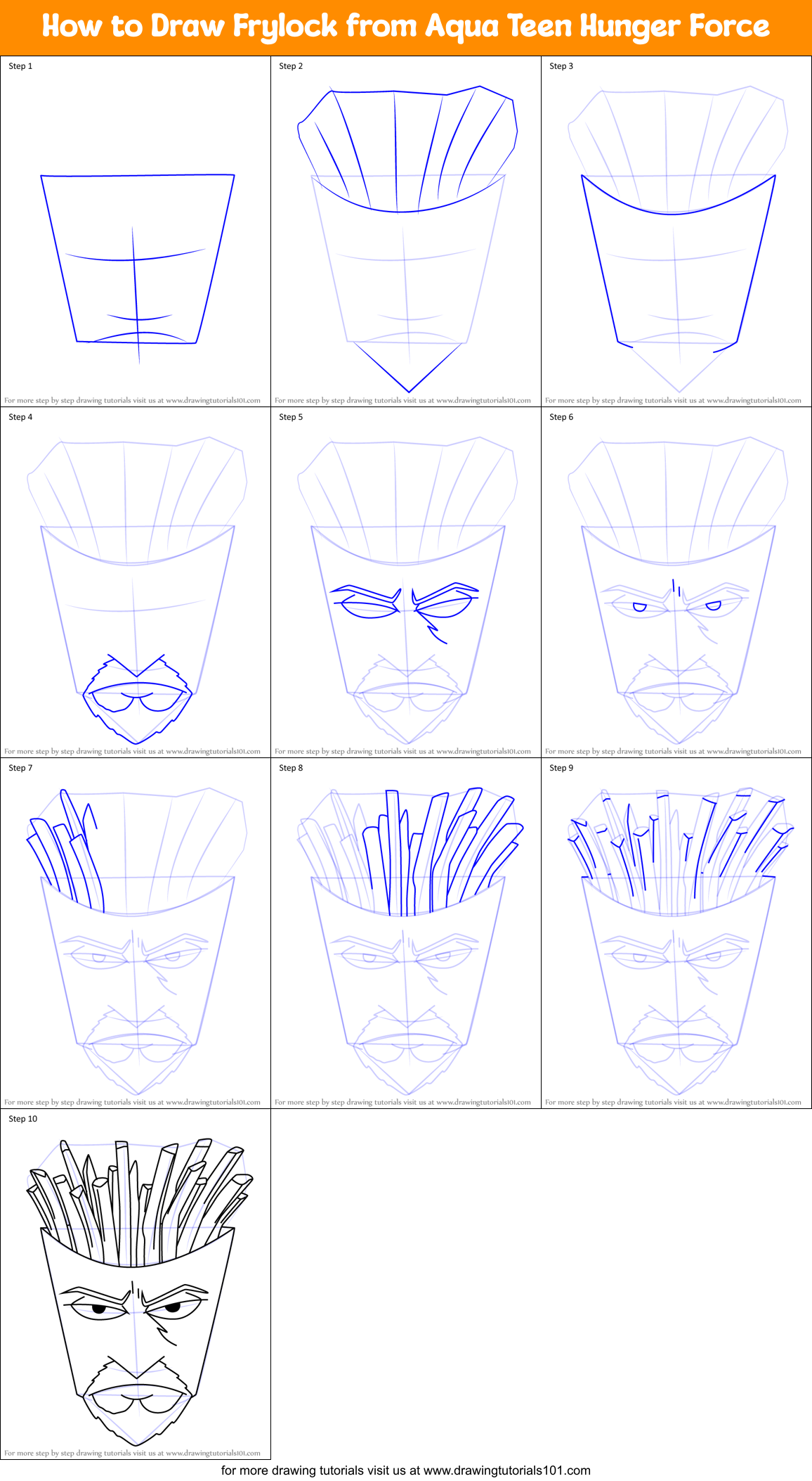 How to Draw Frylock from Aqua Teen Hunger Force Printable Step by Step