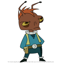 How to Draw Boltar from Atomic Betty