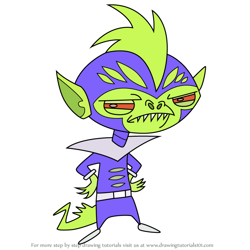 How to Draw The Chameleon from Atomic Betty