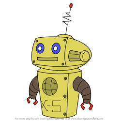How to Draw X-5 from Atomic Betty