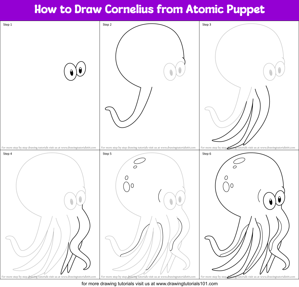 How to Draw Cornelius from Atomic Puppet Printable Step by Step