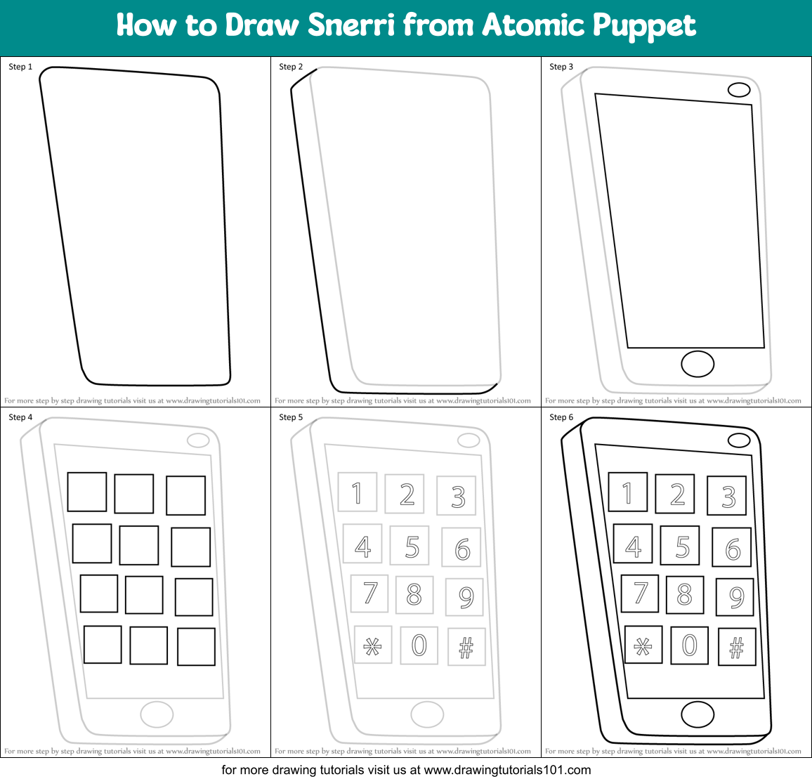 How to Draw Snerri from Atomic Puppet Printable Step by Step