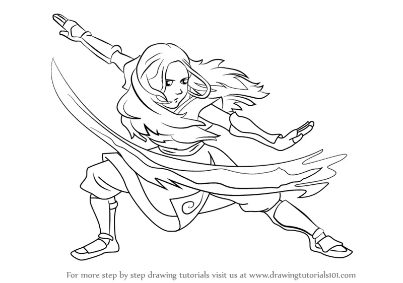 Learn How to Draw Katara from Avatar The Last Airbender (Avatar: The