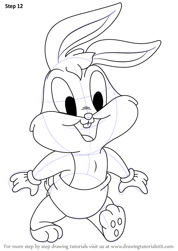 Learn How to Draw Baby Bugs from Baby Looney Tunes (Baby Looney Tunes) Step  by Step : Drawing Tutorials
