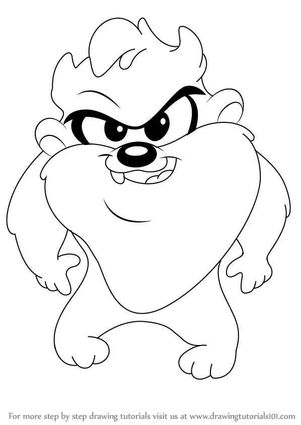 Learn How to Draw Baby Taz from Baby Looney Tunes (Baby Looney Tunes