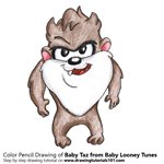 How to Draw Baby Taz from Baby Looney Tunes