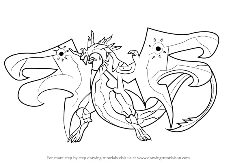 Learn How To Draw Infinity Dragonoid From Bakugan Battle Brawlers