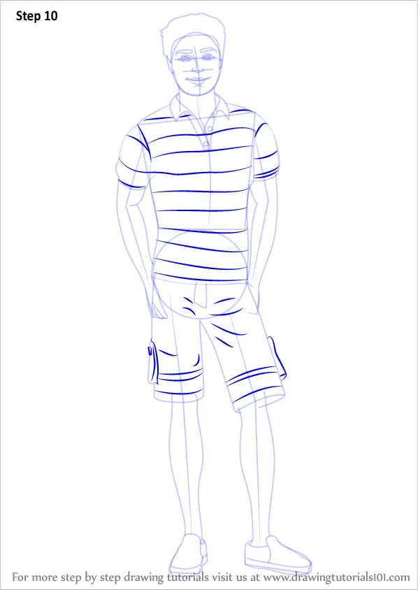 Step by Step How to Draw Ken from Barbie Life in the Dreamhouse