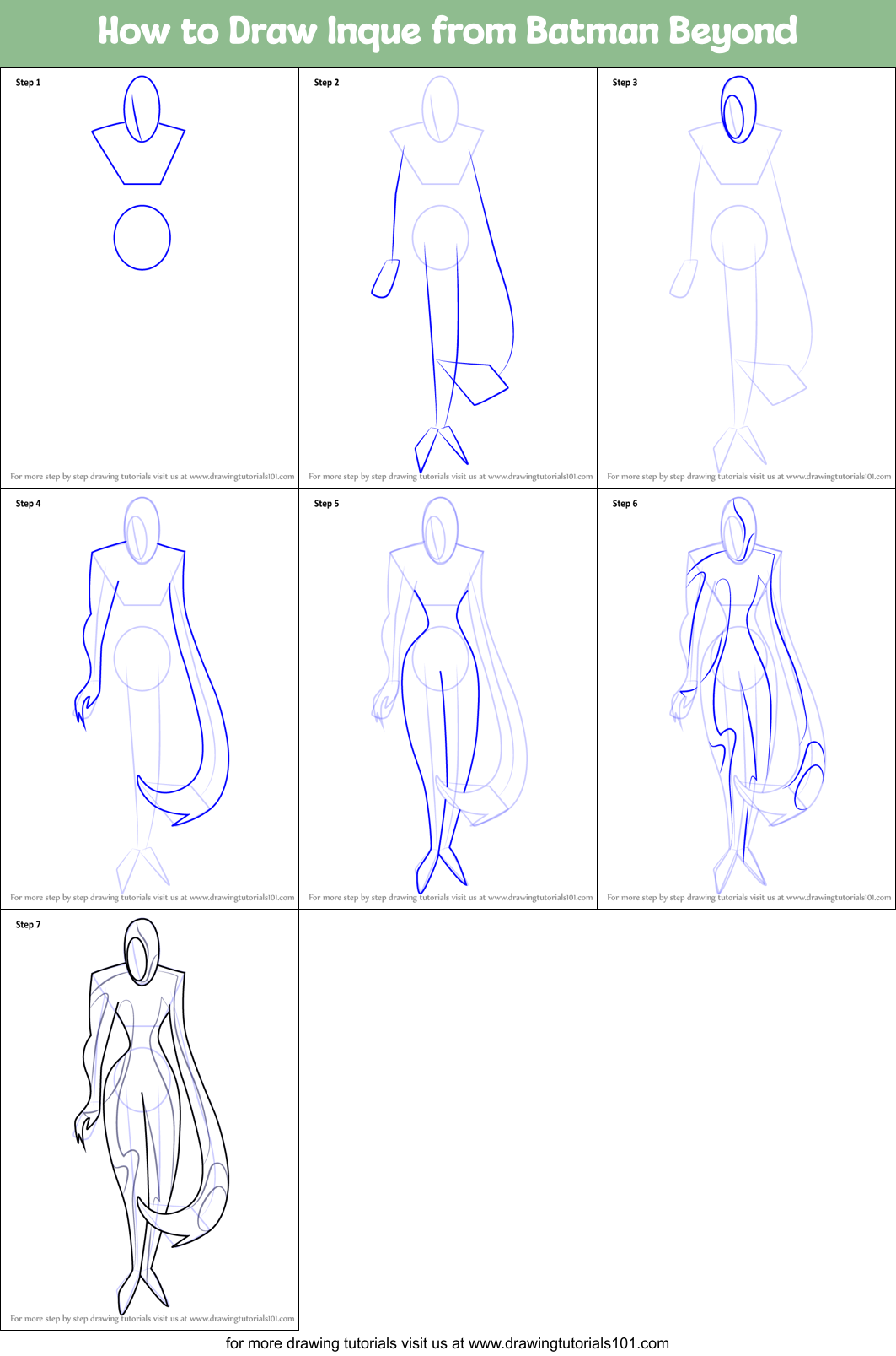 How to Draw Inque from Batman Beyond Printable Step by Step