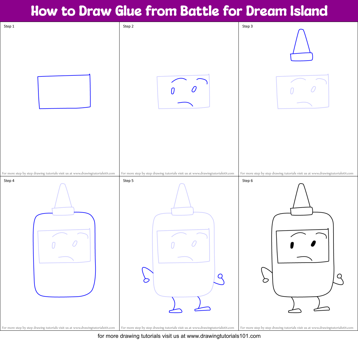 How to Draw Glue from Battle for Dream Island Printable Step by Step