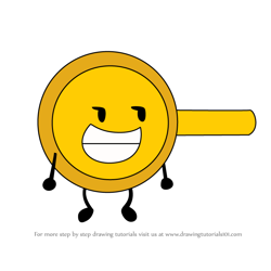 How to Draw Golden Frying Pan from Battle for Dream Island