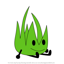 How to Draw Grassy from Battle for Dream Island