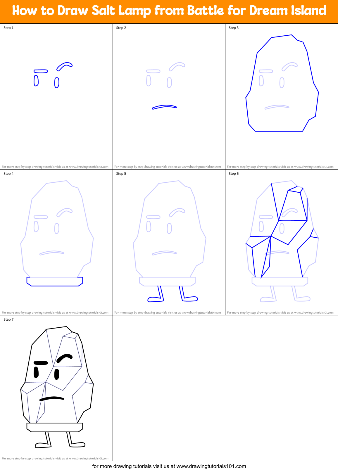 How to Draw Salt Lamp from Battle for Dream Island Printable Step by Step
