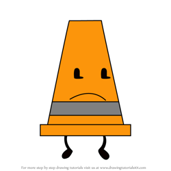 How to Draw Traffic Cone from Battle for Dream Island