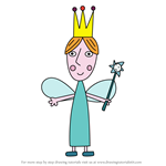 How to Draw Queen Thistle from Ben & Holly's Little Kingdom