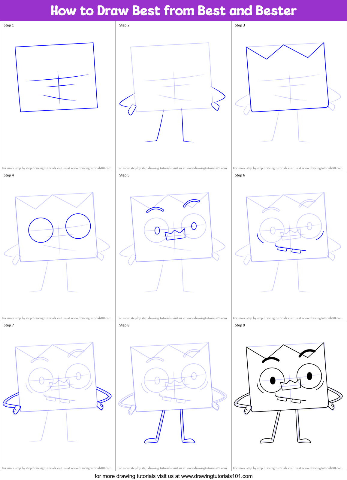 How to Draw Best from Best and Bester Printable Step by Step