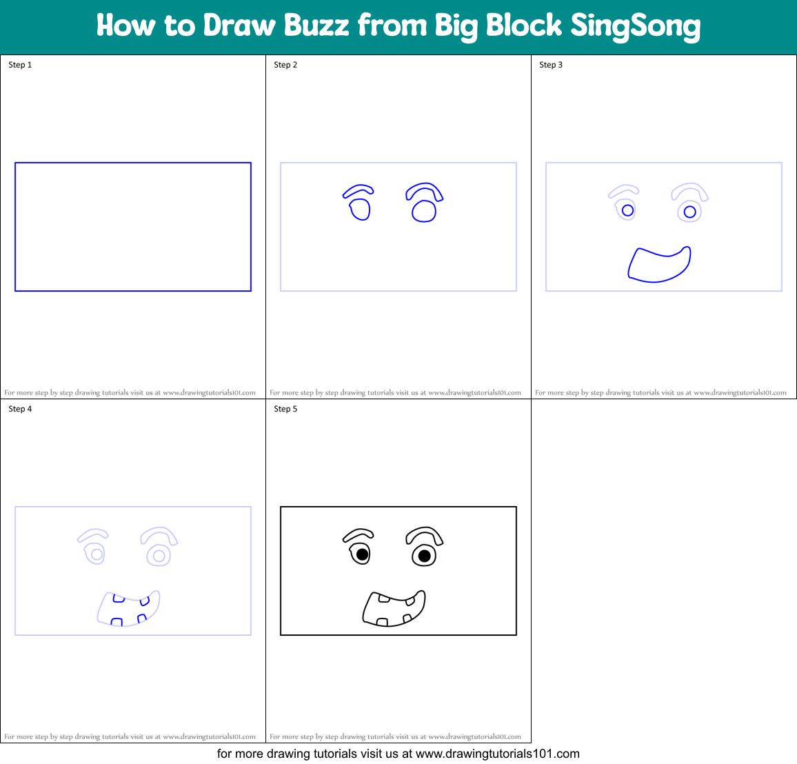 How to Draw Buzz from Big Block SingSong Printable Step by Step