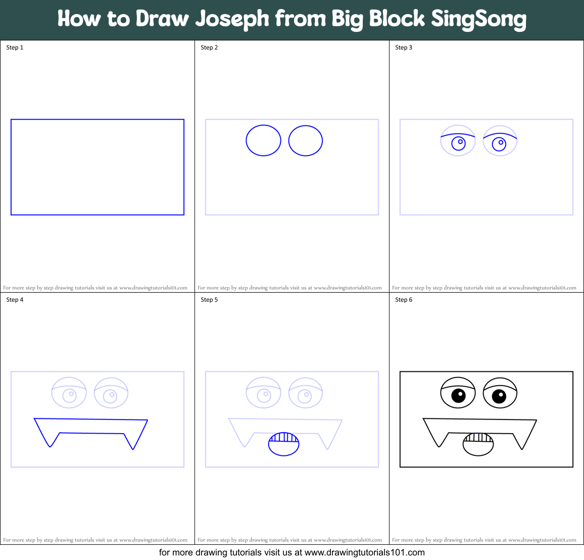 How to Draw Joseph from Big Block SingSong Printable Step by Step