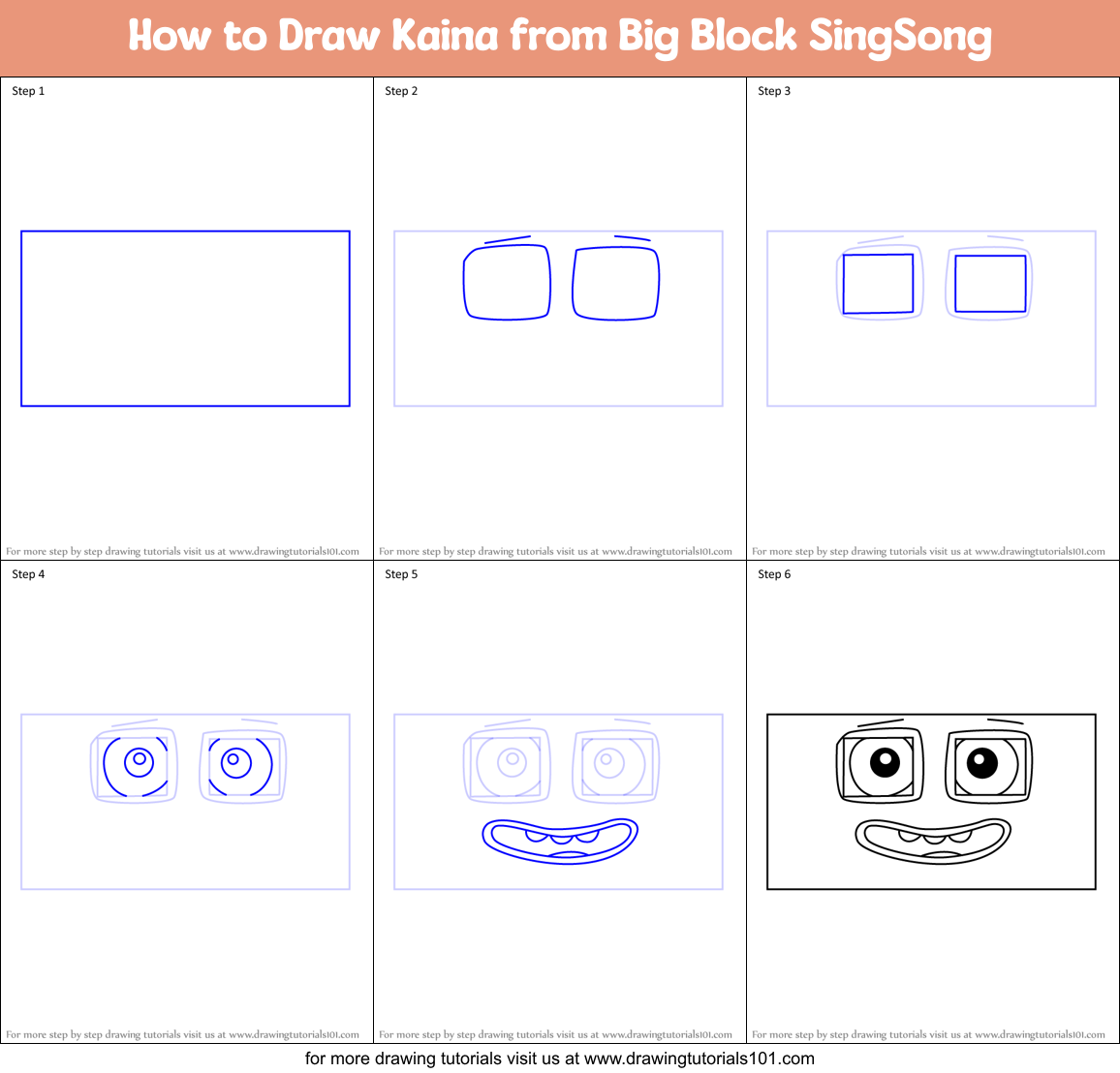How to Draw Kaina from Big Block SingSong Printable Step by Step