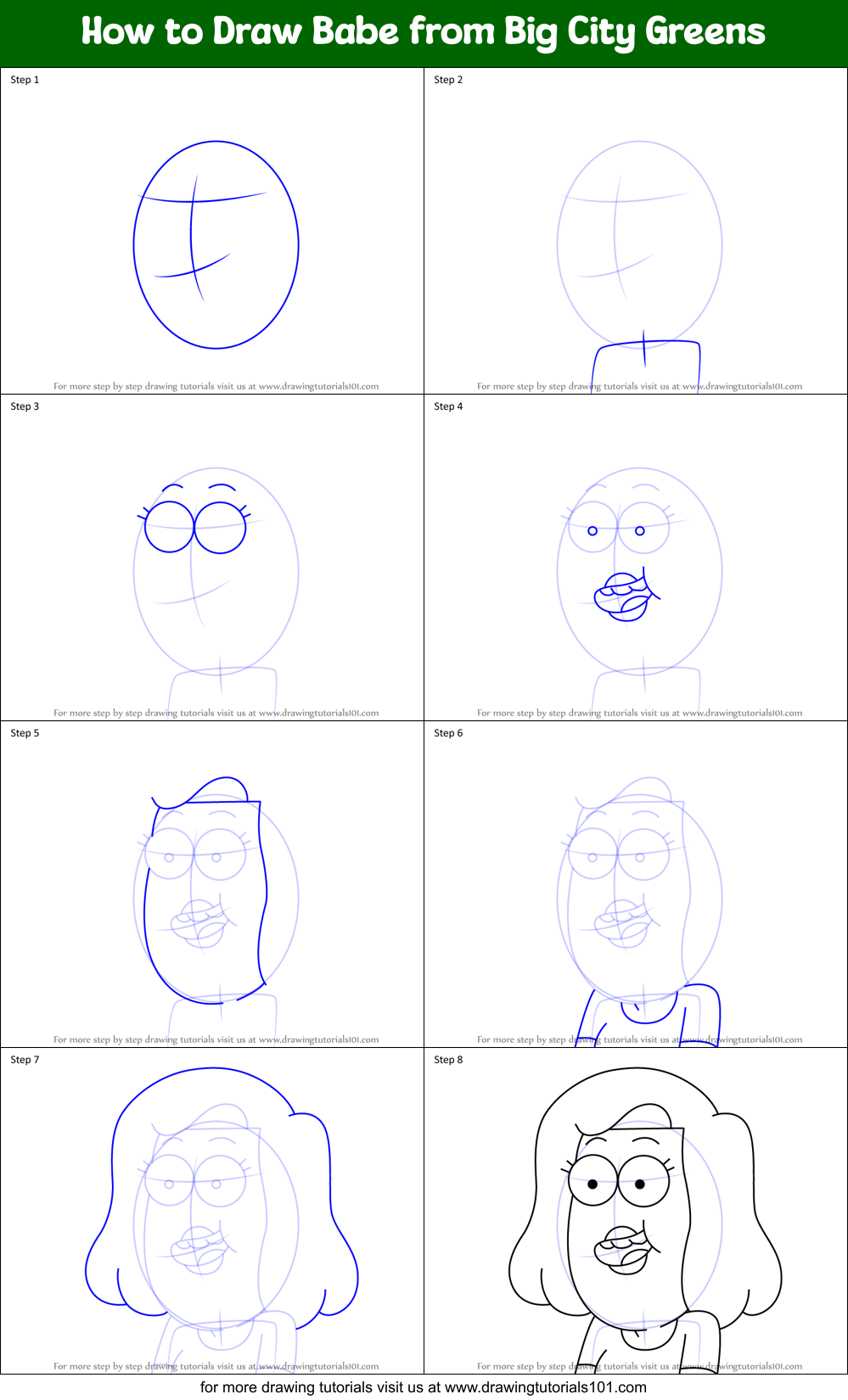 How to Draw Babe from Big City Greens Printable Step by Step