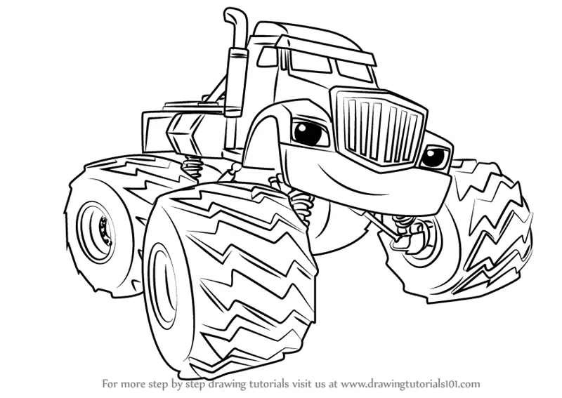 How to Draw Crusher from Blaze and the Monster Machines (Blaze and the ...