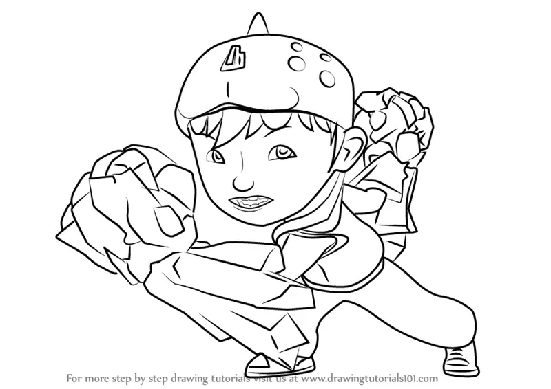 how to draw BoBoiBoy Earth from BoBoiBoy step 0