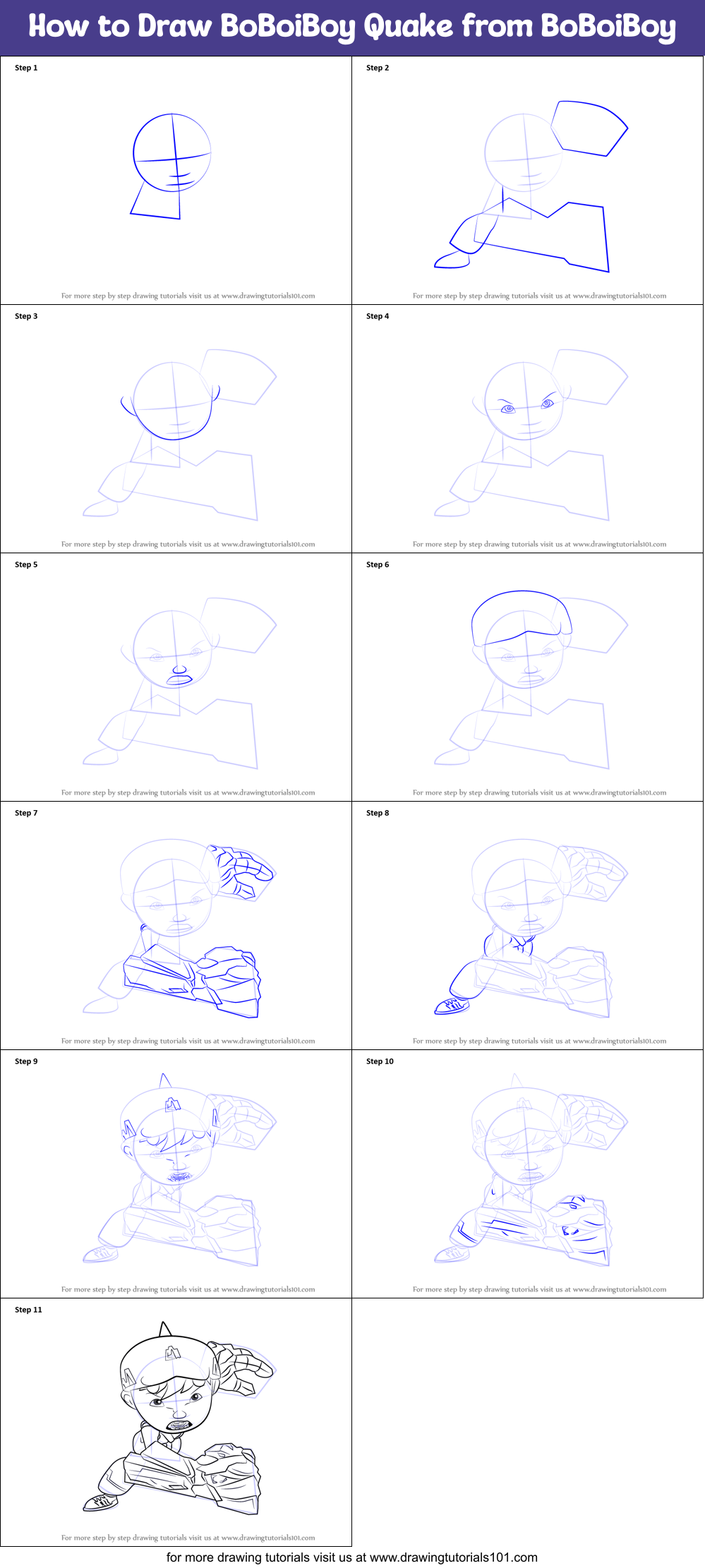How to Draw BoBoiBoy Quake from BoBoiBoy (BoBoiBoy) Step by Step ...