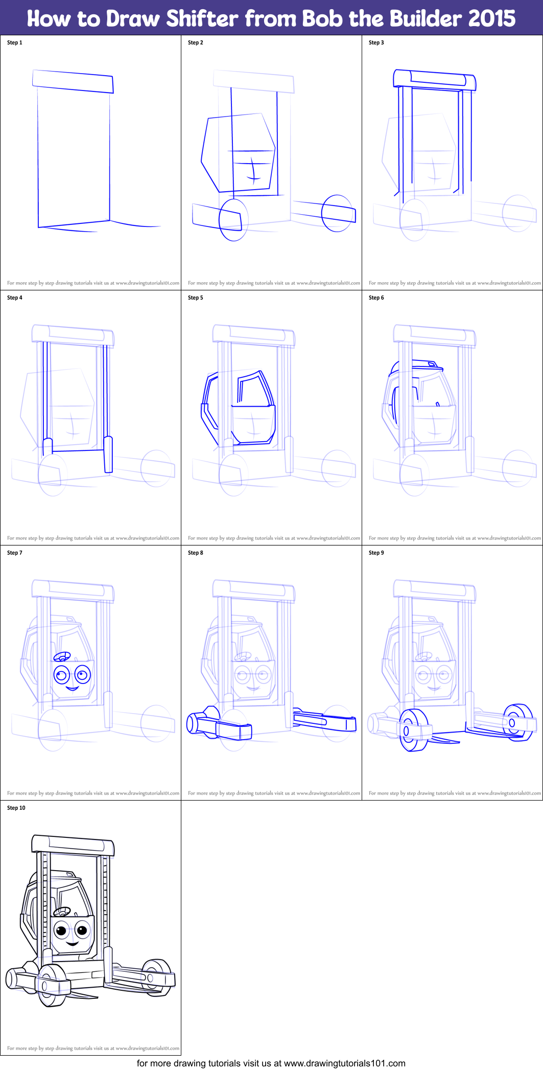 How to Draw Shifter from Bob the Builder 2015 Printable Step by Step