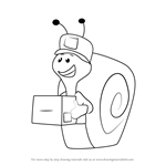 How to Draw Mail Carrier Snail from Bubble Guppies