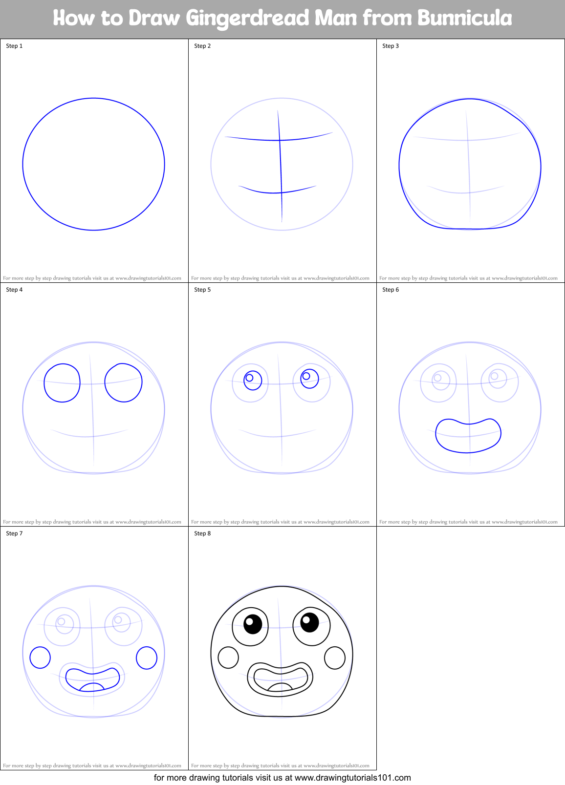 How to Draw Gingerdread Man from Bunnicula Printable Step by Step