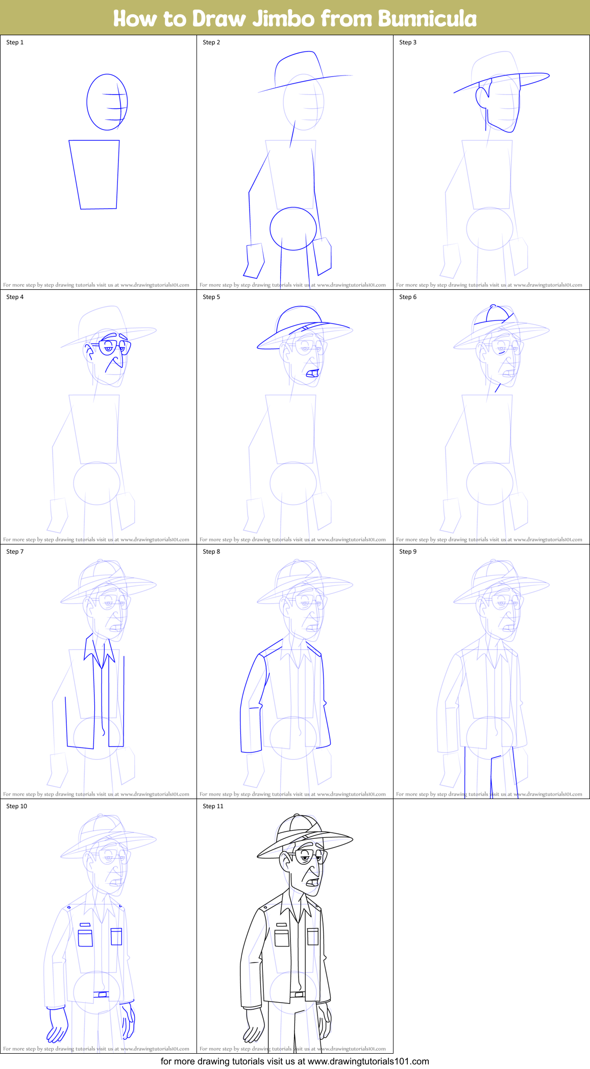 How to Draw Jimbo from Bunnicula Printable Step by Step