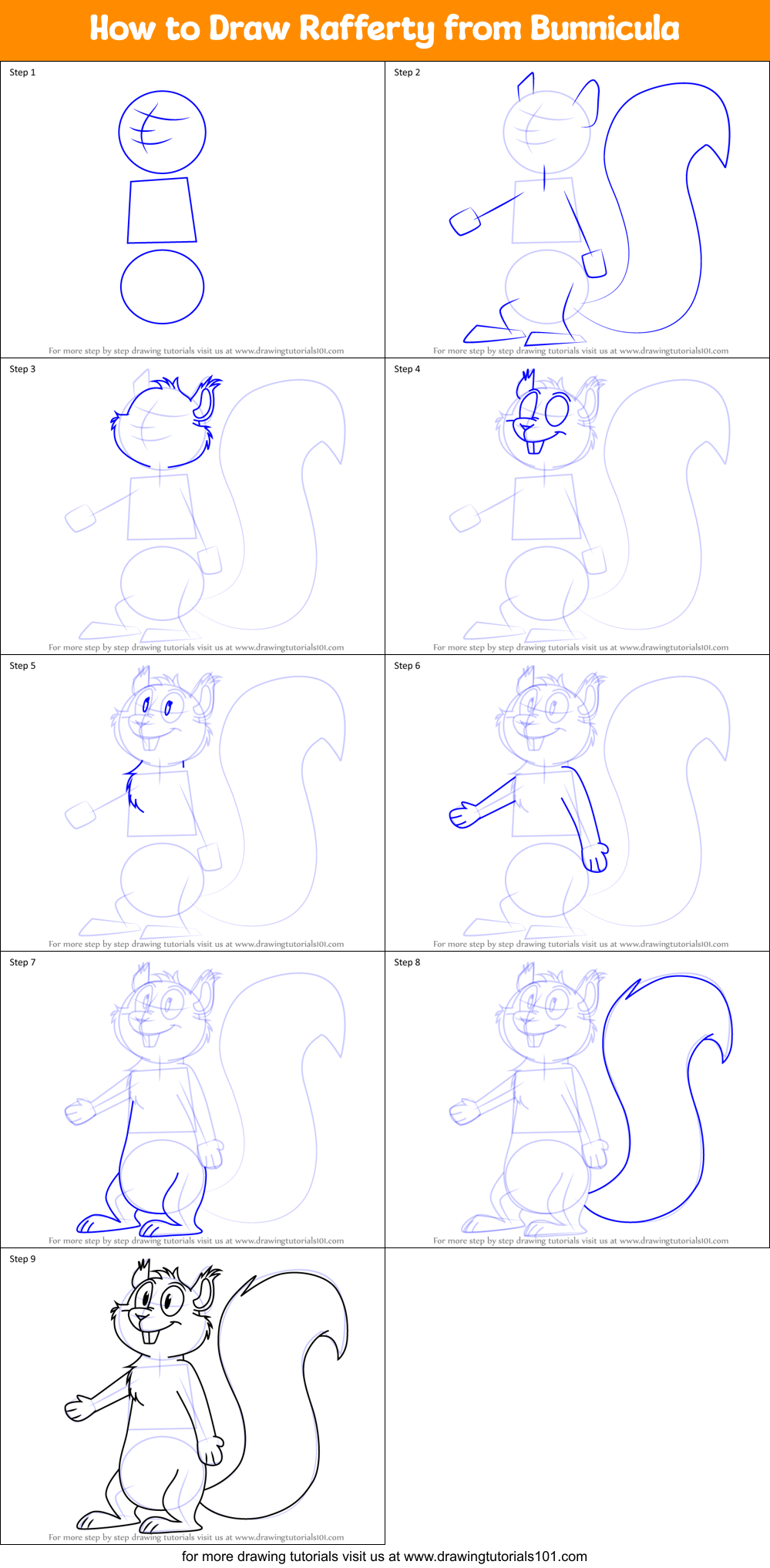 How to Draw Rafferty from Bunnicula Printable Step by Step