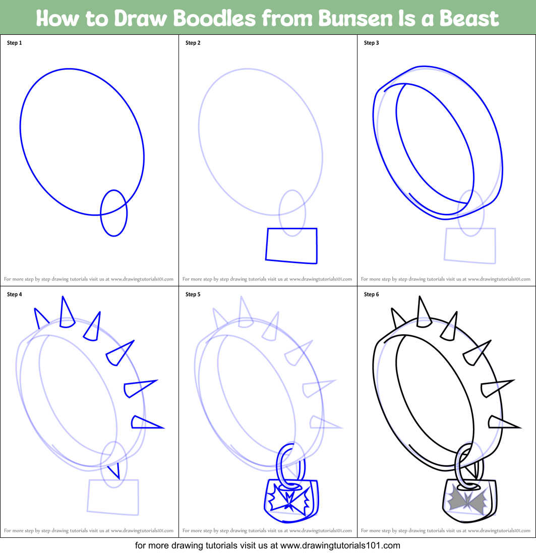 How to Draw Boodles from Bunsen Is a Beast Printable Step by Step