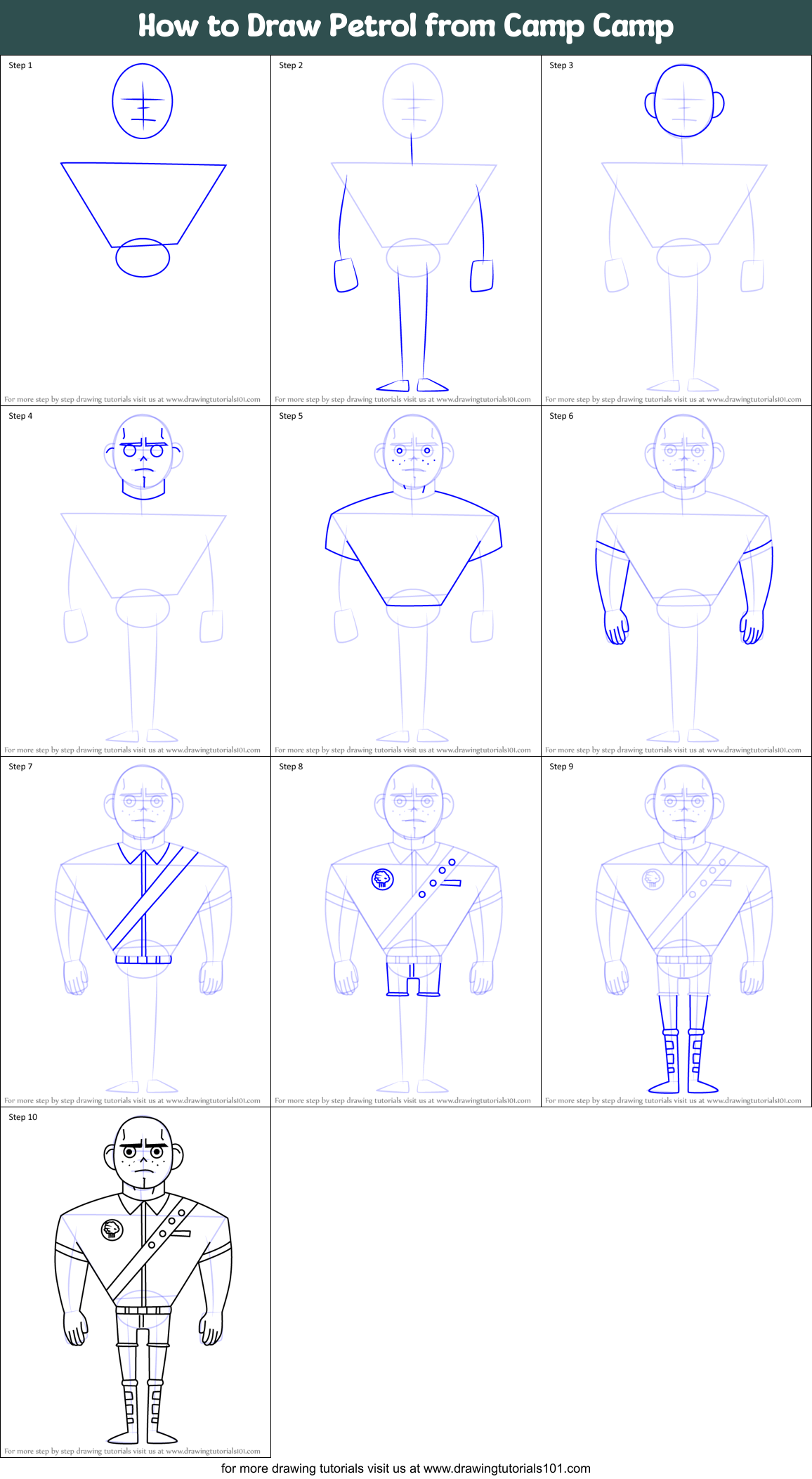How to Draw Petrol from Camp Camp Printable Step by Step