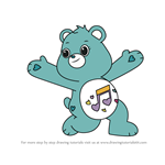 How to Draw Heartsong Bear from Care Bears