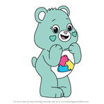 How to Draw Unity Bear from Care Bears