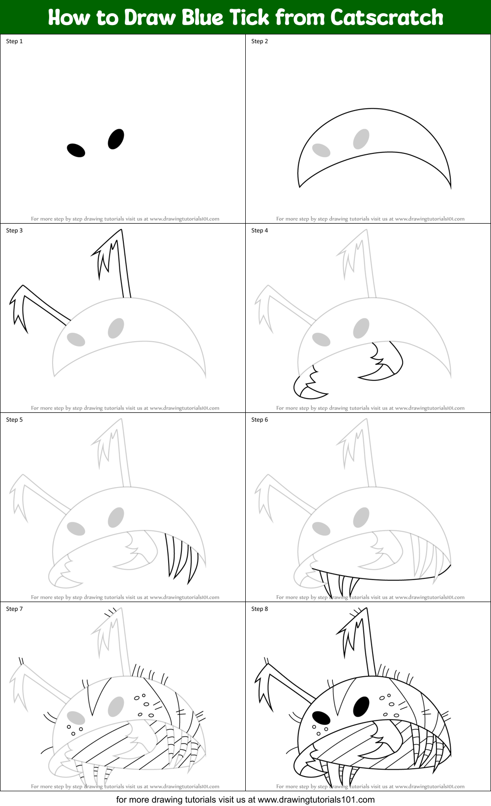 How to Draw Blue Tick from Catscratch Printable Step by Step