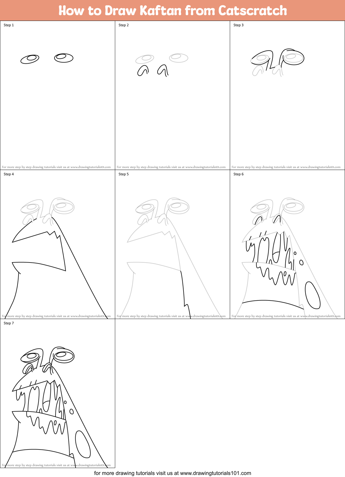 How to Draw Kaftan from Catscratch Printable Step by Step
